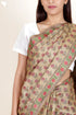 Tussar Silk Saree In Floral Block Print